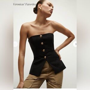 NWT- Veronica Beard- Size 10- Forman Bustier Top in Black
